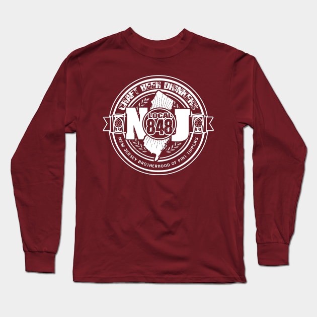 NJ CRAFT BEER DRINK LOCAL 848 Long Sleeve T-Shirt by ATOMIC PASSION